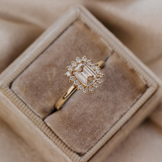 The Camille 1.03 ct Emerald Cut Champagne Diamond Ring