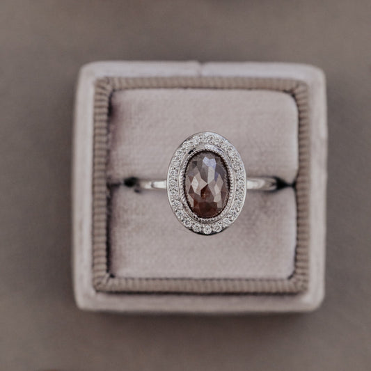 The Powell 1.72 ct Oval Rustic Diamond Ring