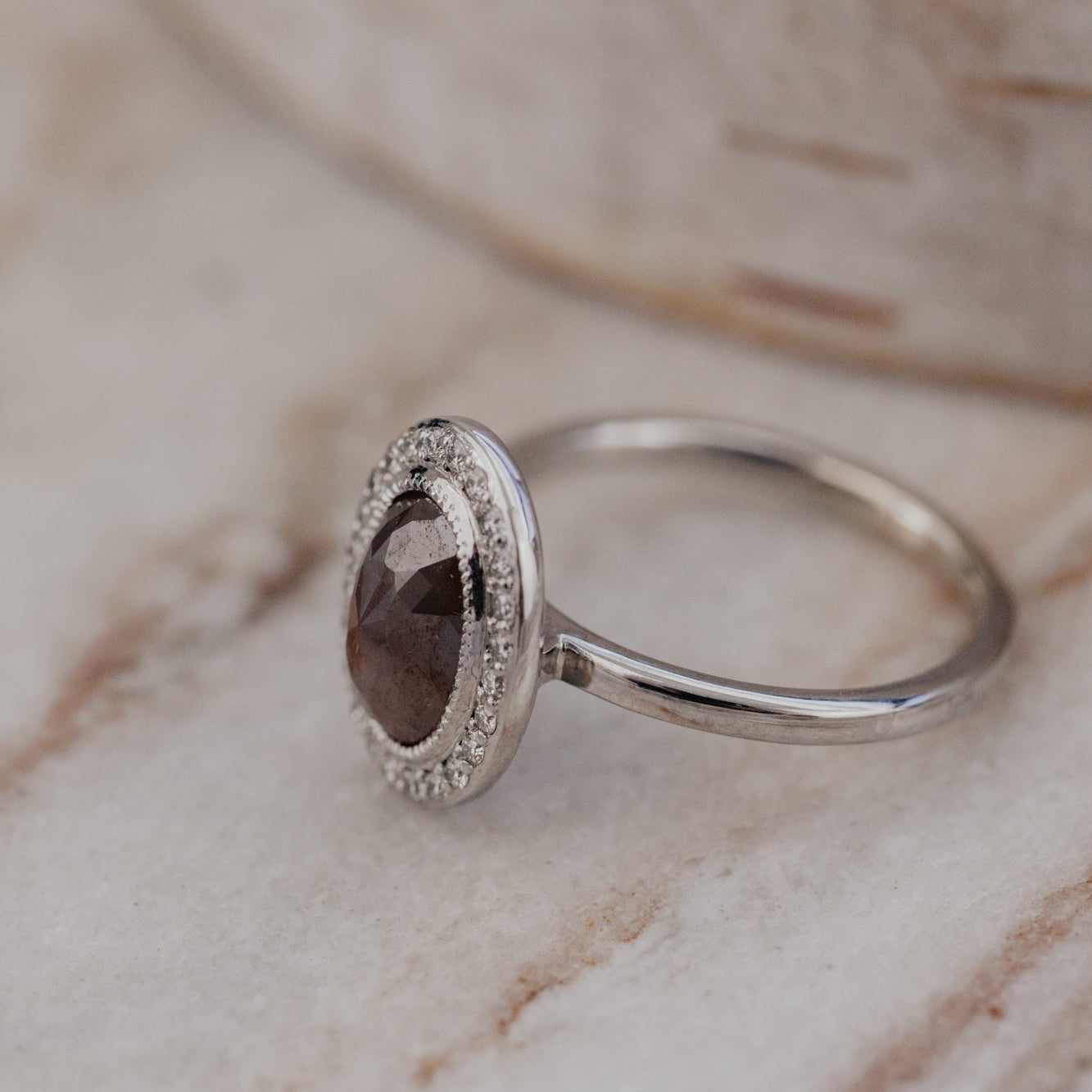 The Powell 1.72 ct Oval Rustic Diamond Ring