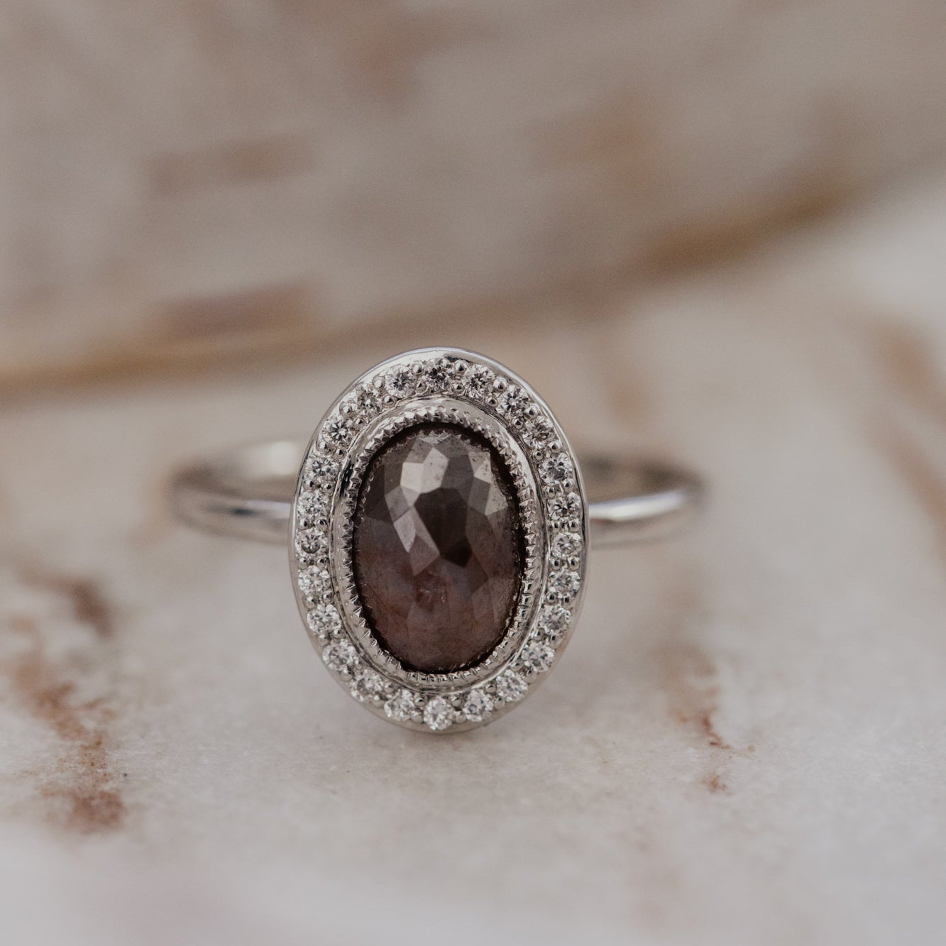 The Powell 1.72 ct Oval Rustic Diamond Ring