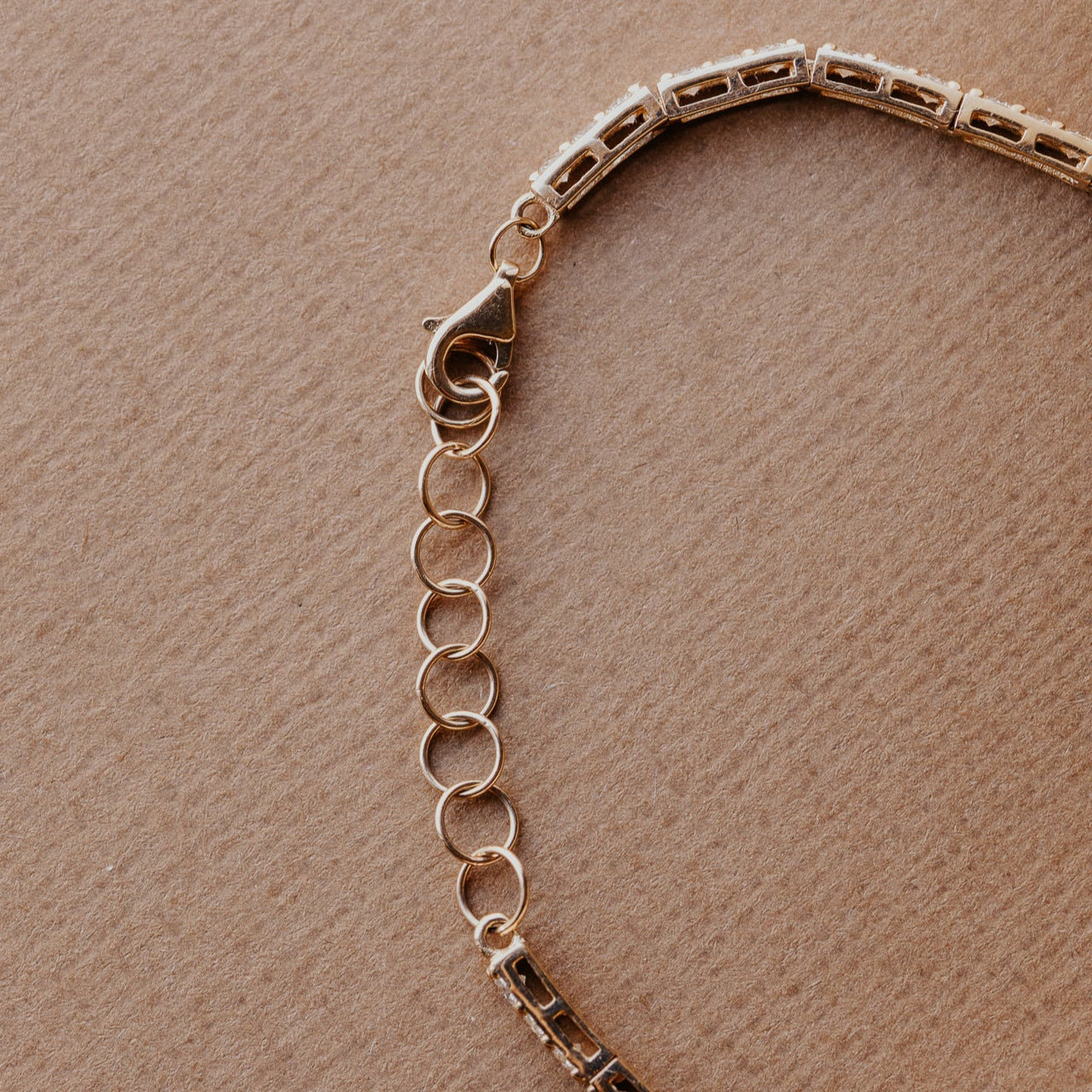 lobster clasp on the Pave Round Diamond Bar Bracelet