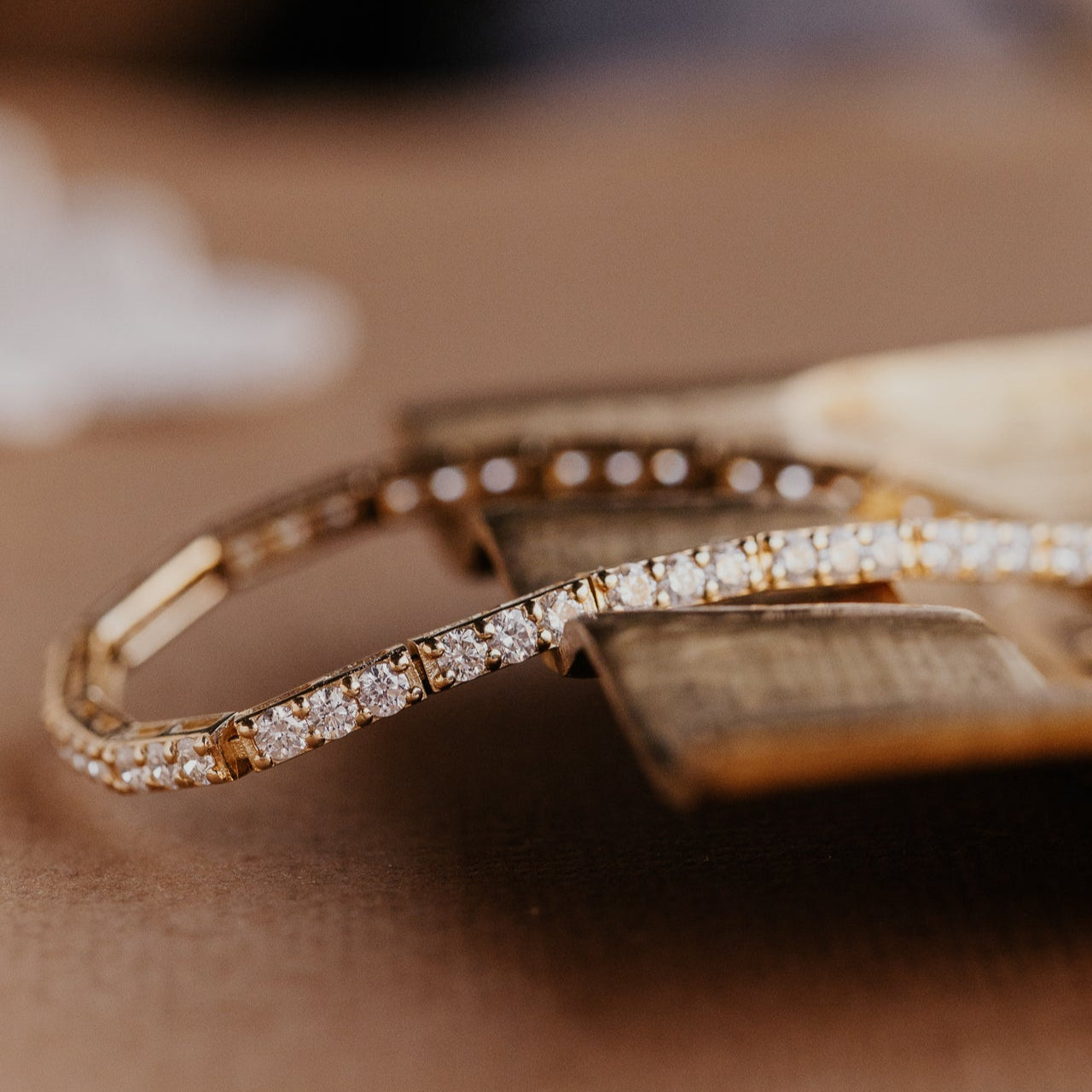 Pave Round Diamond Bar Bracelet