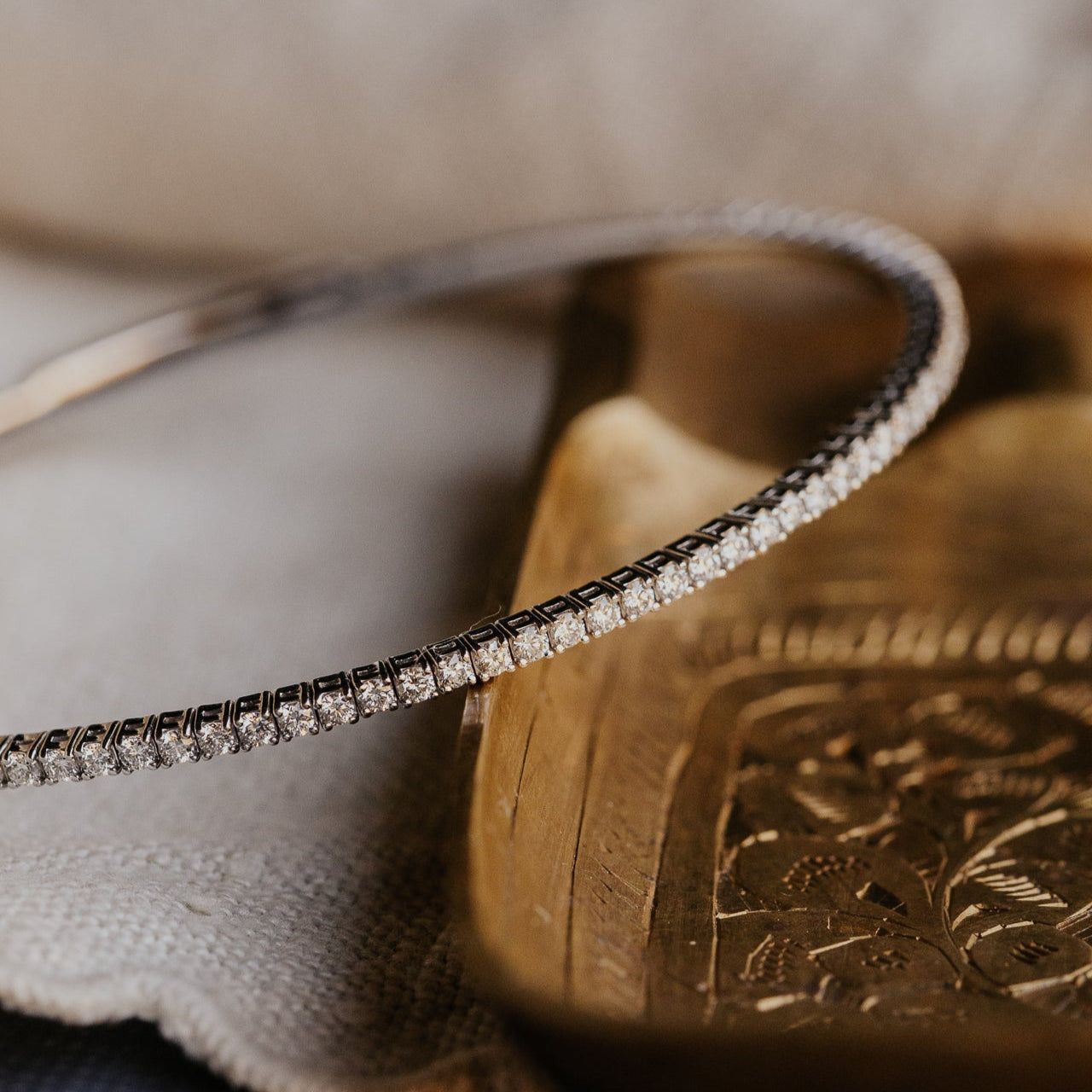 Round Diamond Eternity Bracelet in 14k white gold