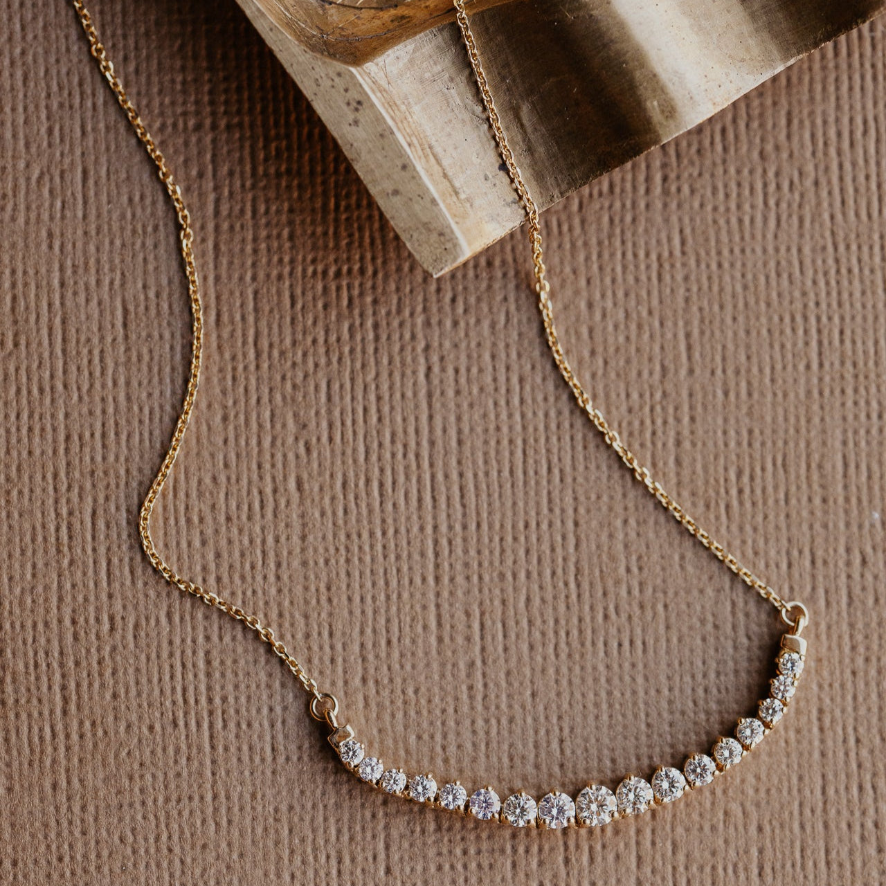 Starburst Set Round Diamonds on Chain Necklace