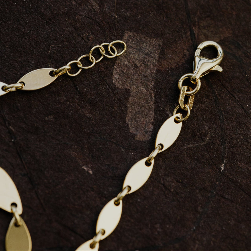 Graduated Marquise Shape Gold Bracelet