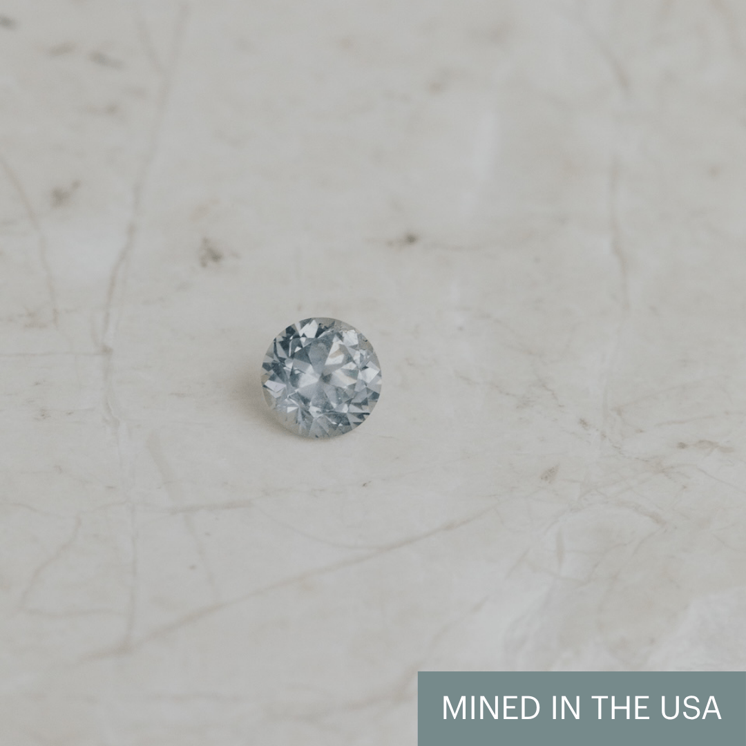 Build Your Own .74 ct Round Grey Montana Sapphire Charm Necklace