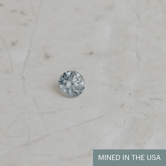 Build Your Own .74 ct Round Grey Montana Sapphire Charm Necklace