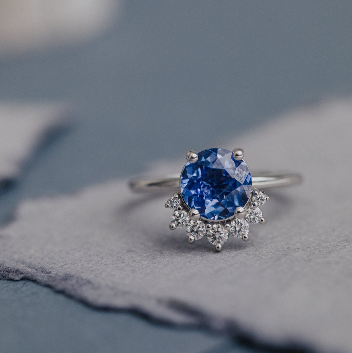 The Dillon 1.87 ct Round Blue Sapphire Ring