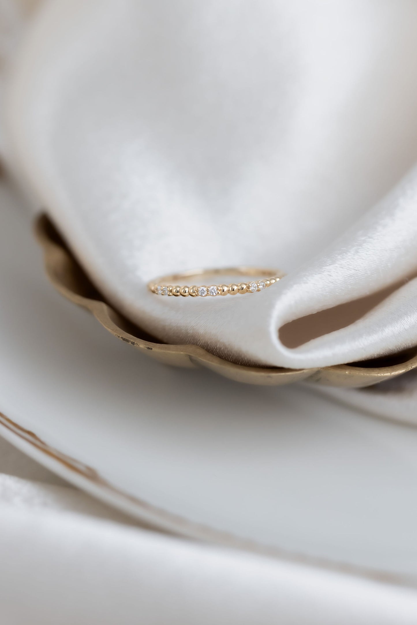 The Jackie Diamond Band in 14k yellow gold