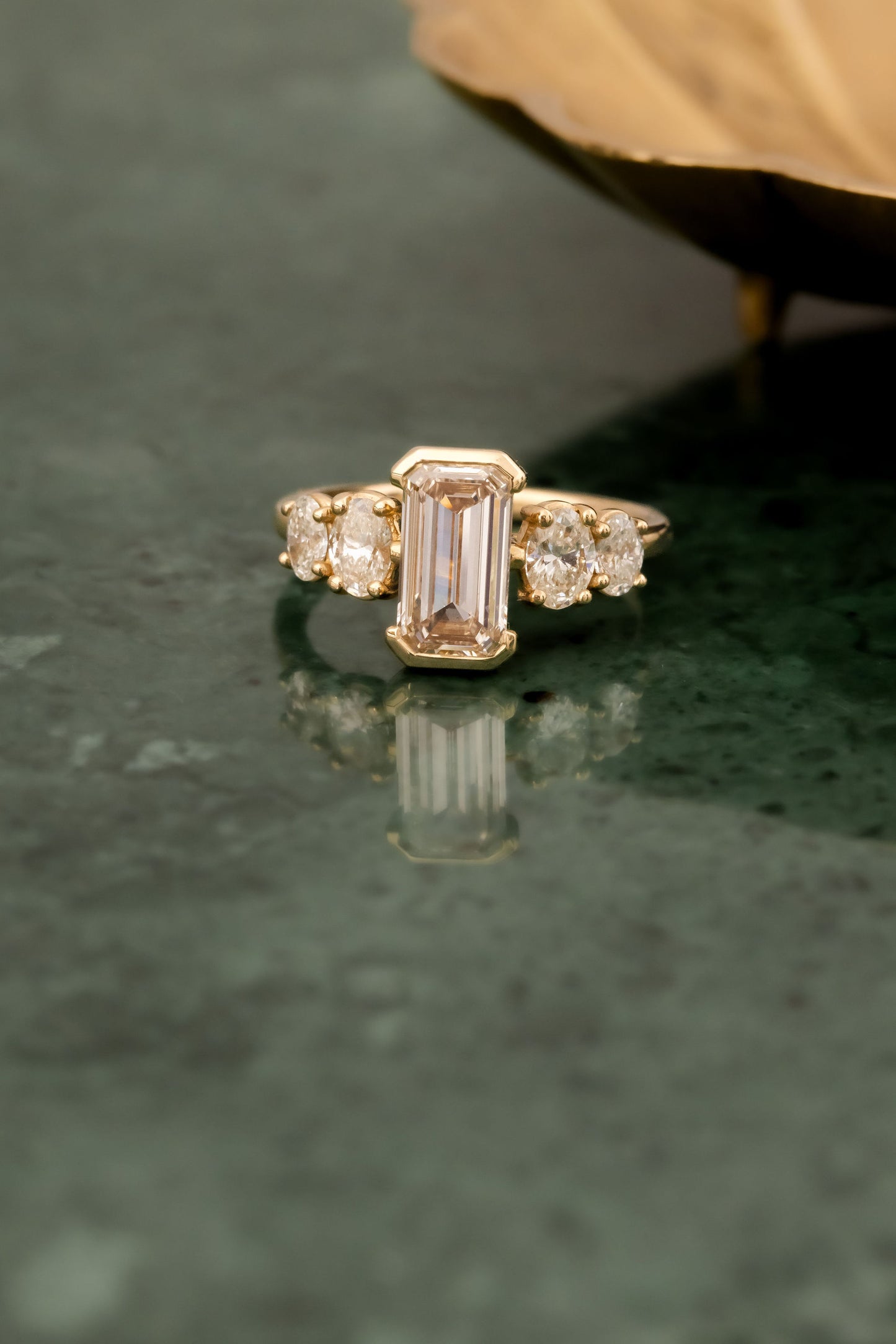 The Billie 1.80 ct Emerald Cut Champagne Diamond Ring