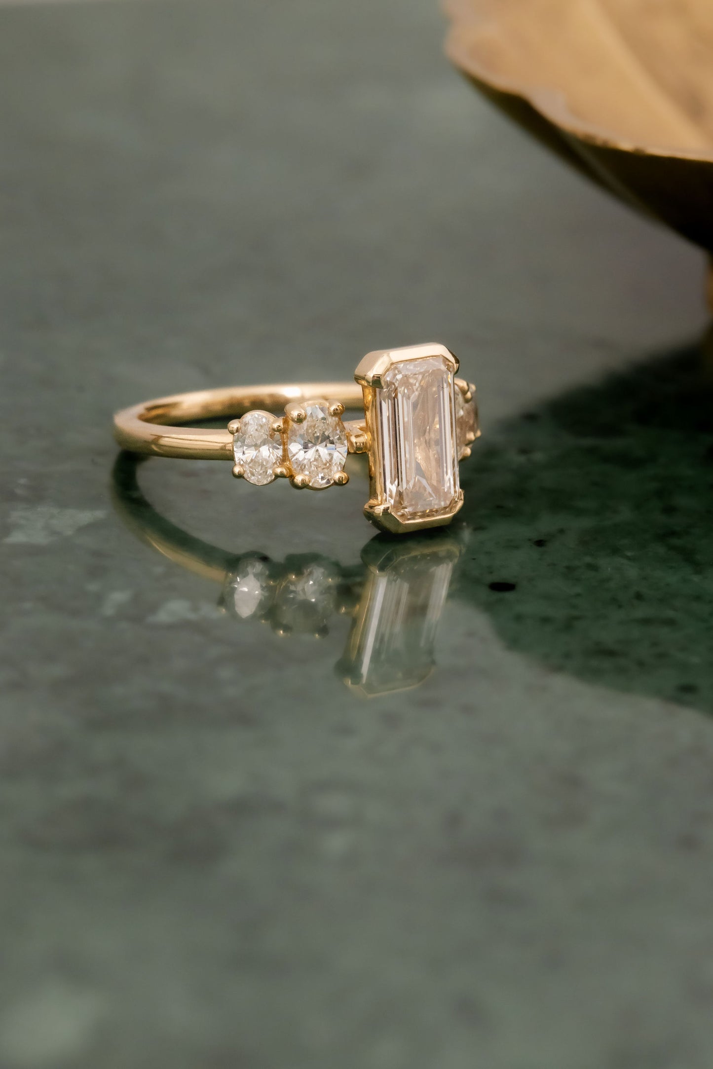 The Billie 1.80 ct Emerald Cut Champagne Diamond Ring