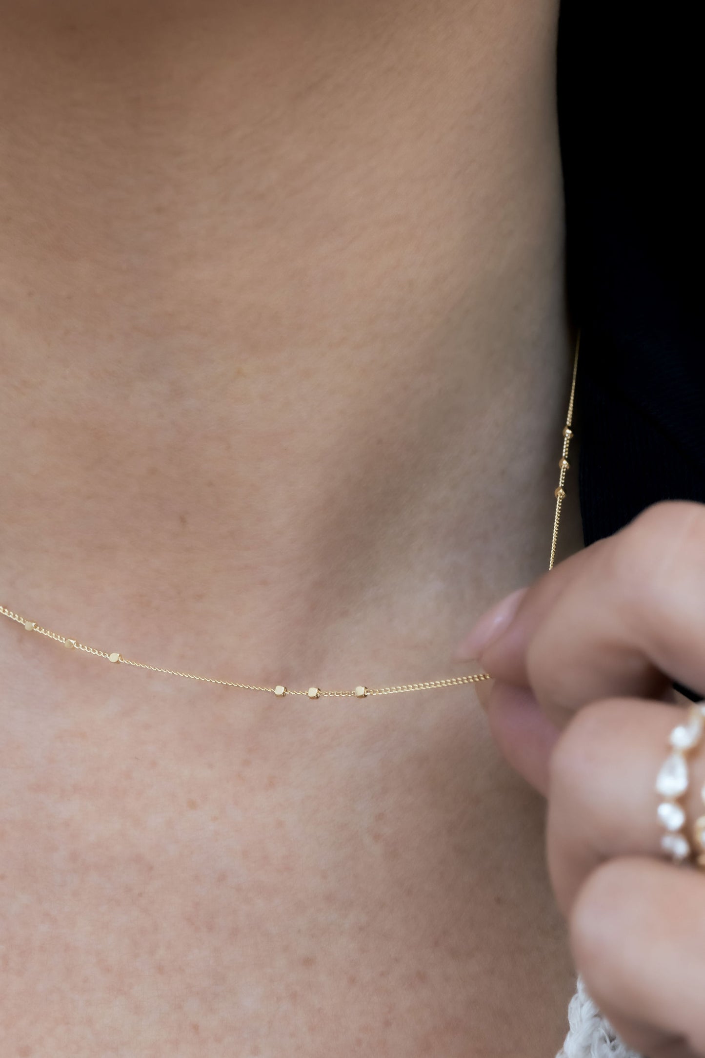 Triple Cube Saturn Chain Necklace