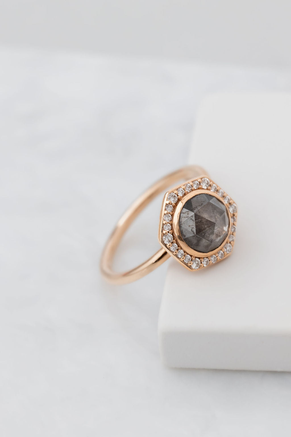 The Calisto 1.82 ct Round Galaxy Diamond Halo Ring