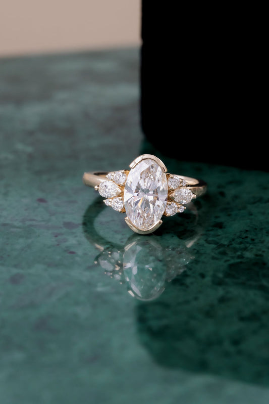 The Rene 2.45 ct Moval Natural Diamond Ring