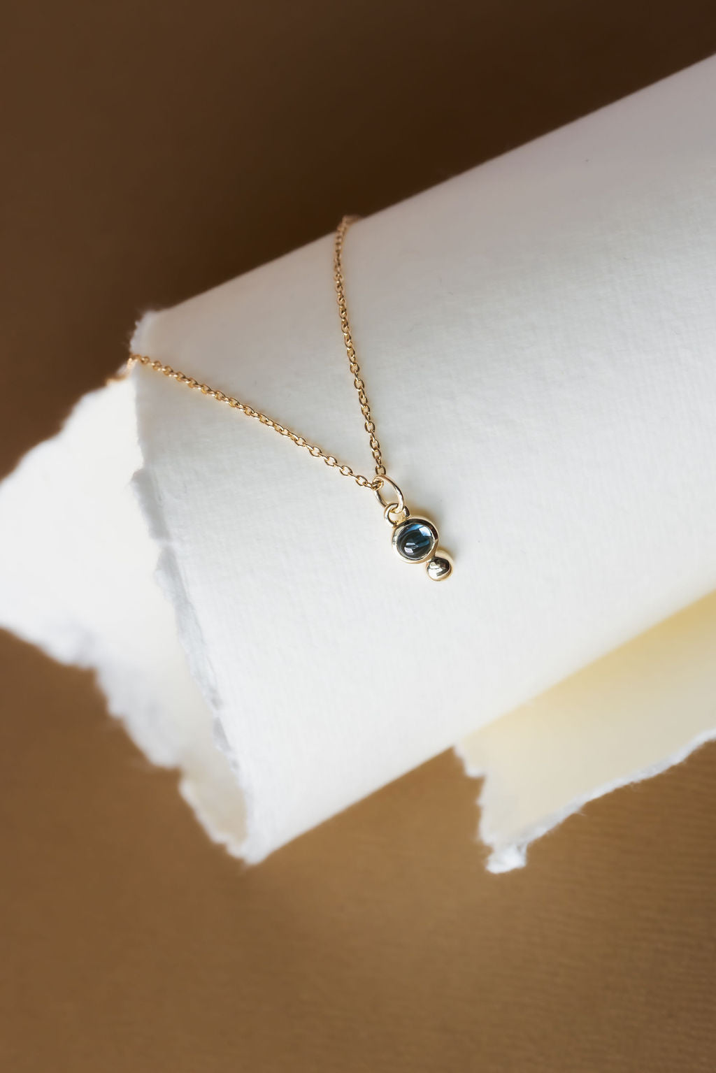 Blue Topaz and Metal Ball Necklace