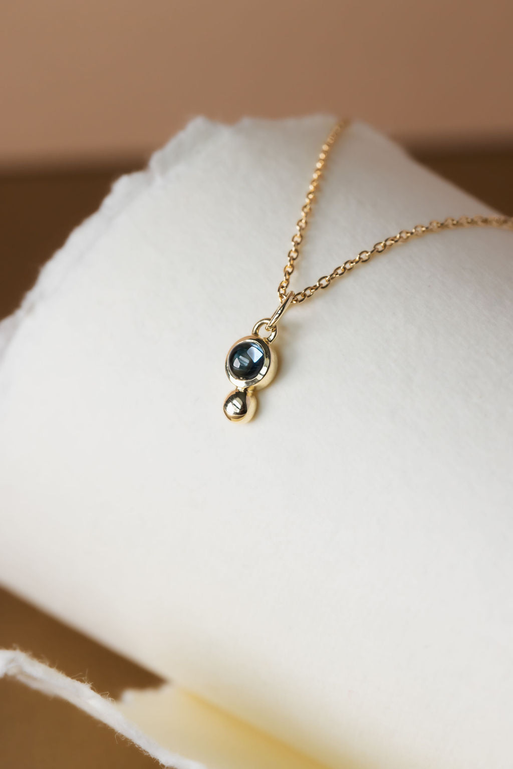 Blue Topaz and Metal Ball Necklace