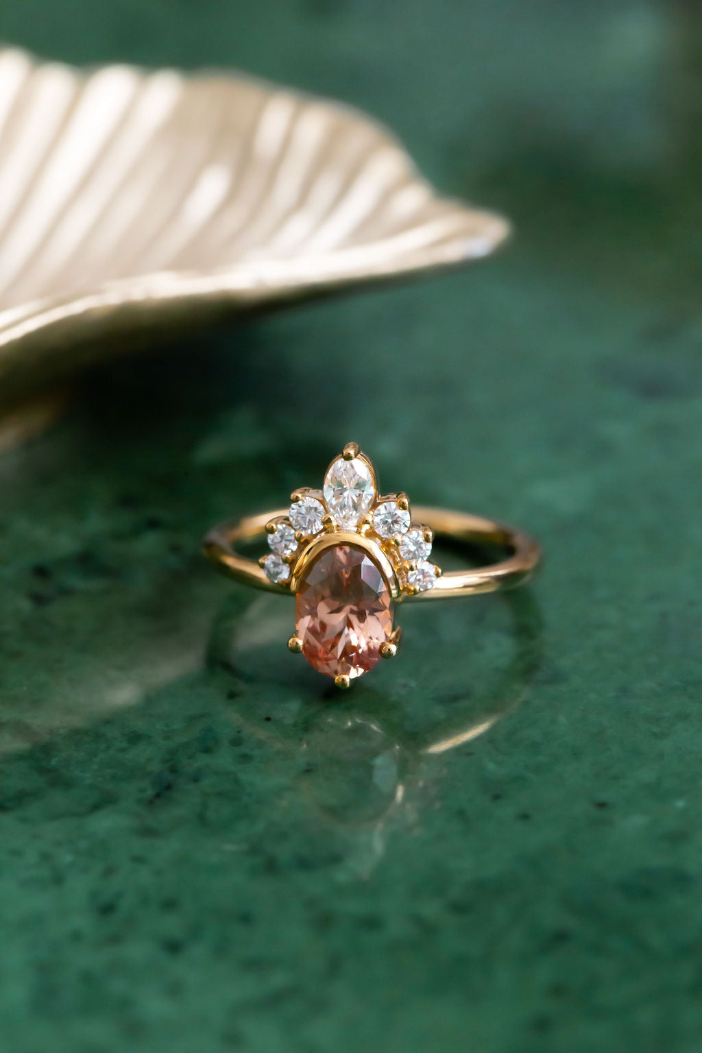 The Athena 1.45 ct Oval Peach Garnet Ring