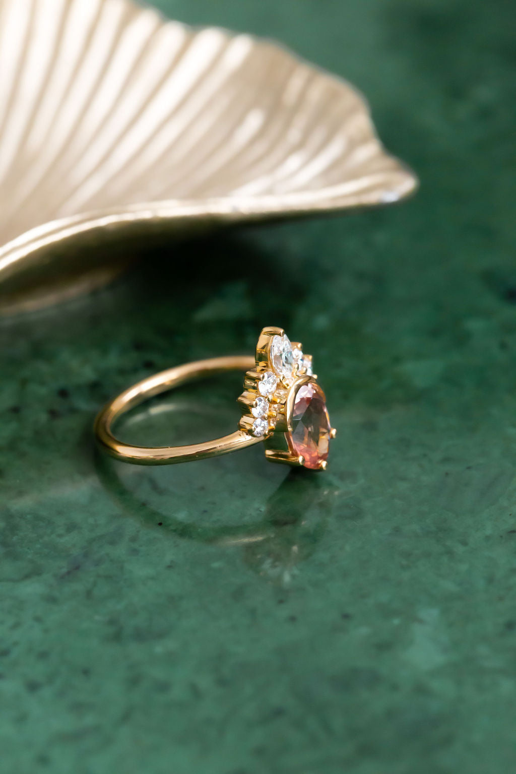 The Athena 1.45 ct Oval Peach Garnet Ring