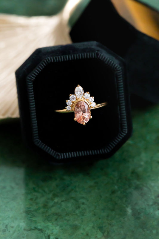 The Athena 1.45 ct Oval Peach Garnet Ring