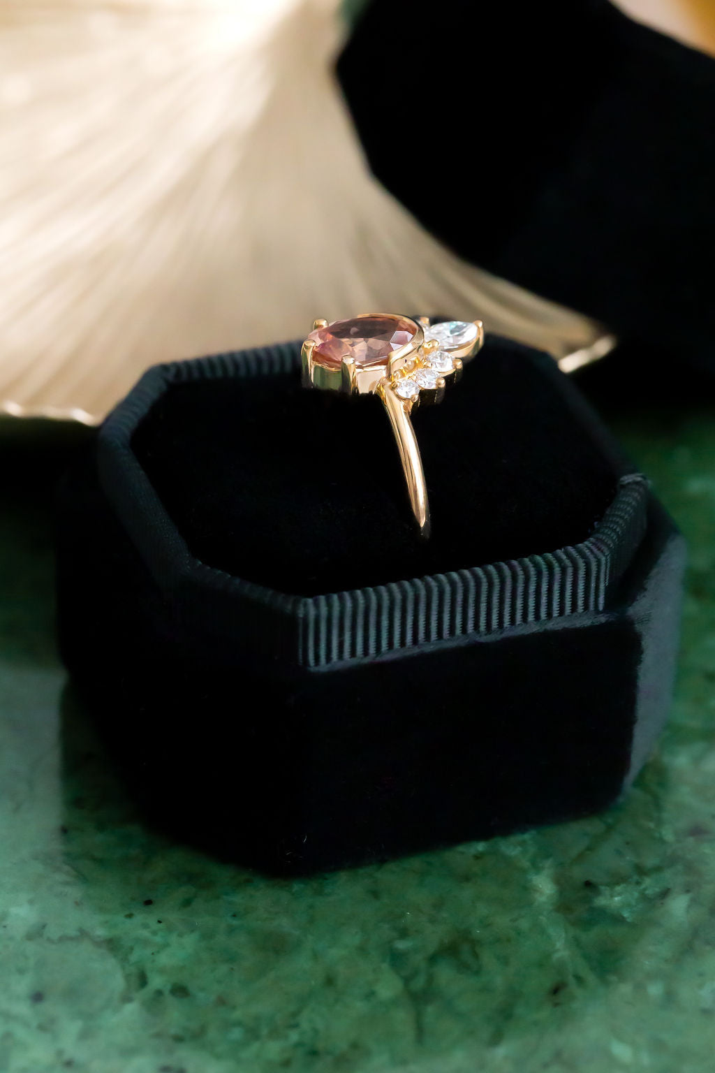 The Athena 1.45 ct Oval Peach Garnet Ring