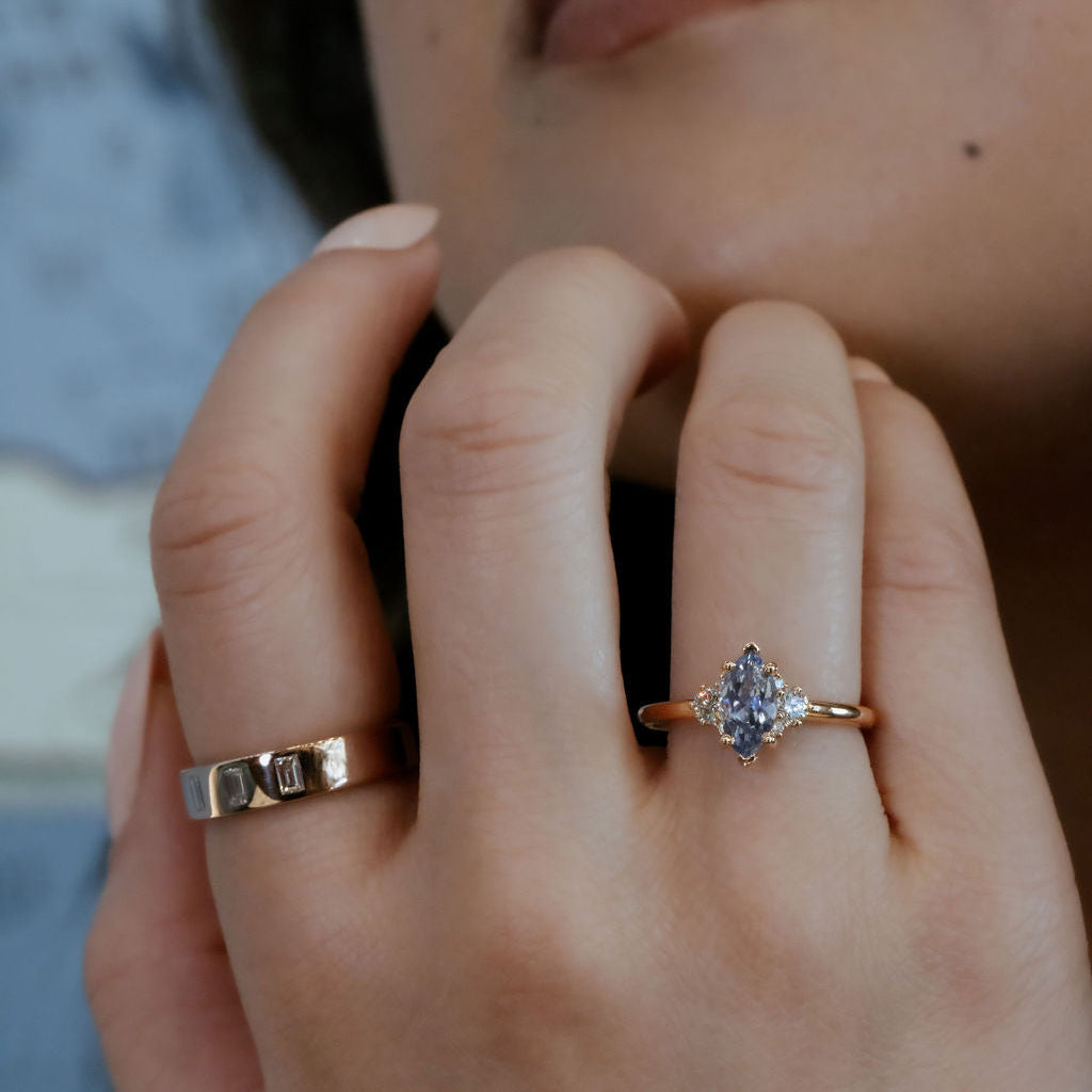 The Vivien Sapphire 1.07 ct Marquise Light Blue Sapphire Ring