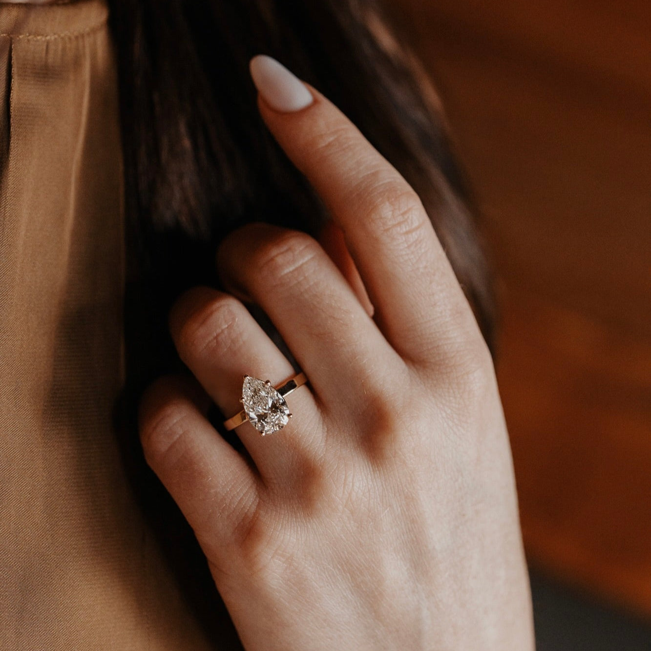 The Octavia Pear Solitaire Ring