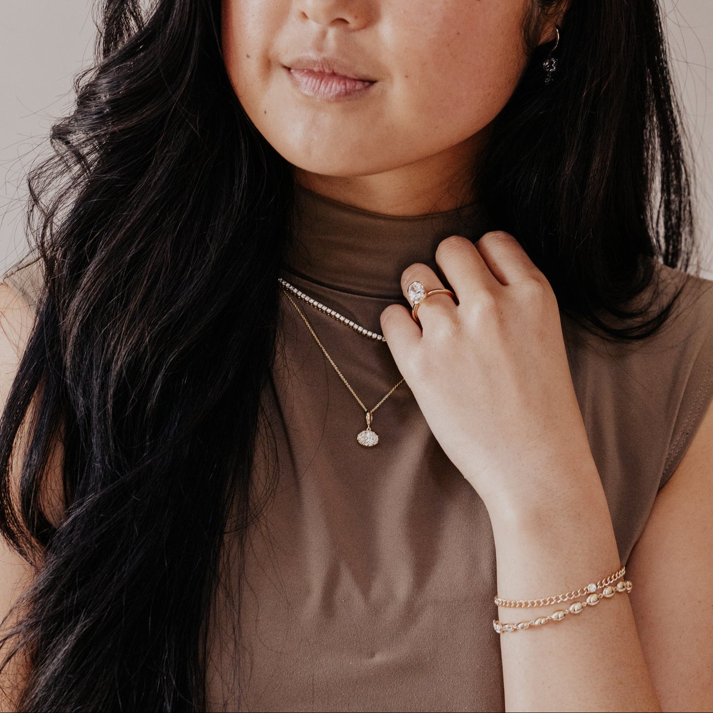 Collet Set Lab Grown Diamond Charm Necklace