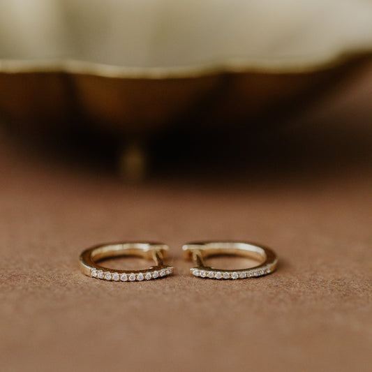 Pave Huggie Earrings