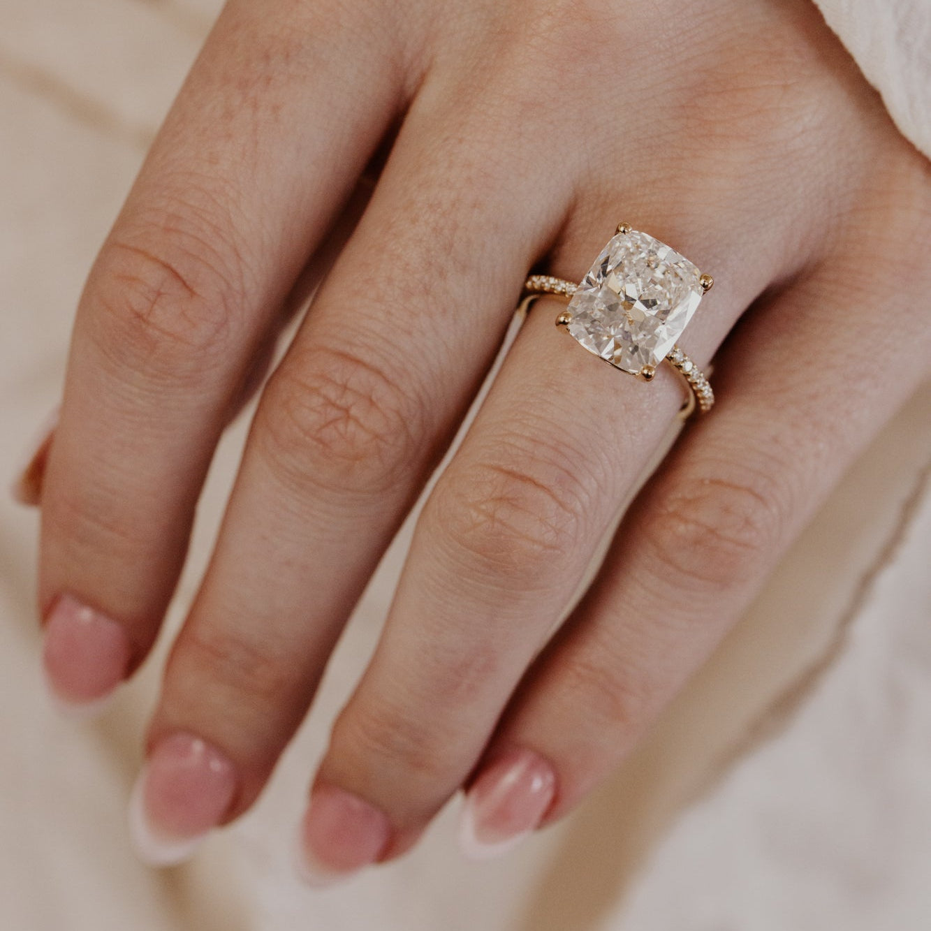 The Jenna 6.47 ct Elongated Cushion Lab Grown Diamond Ring