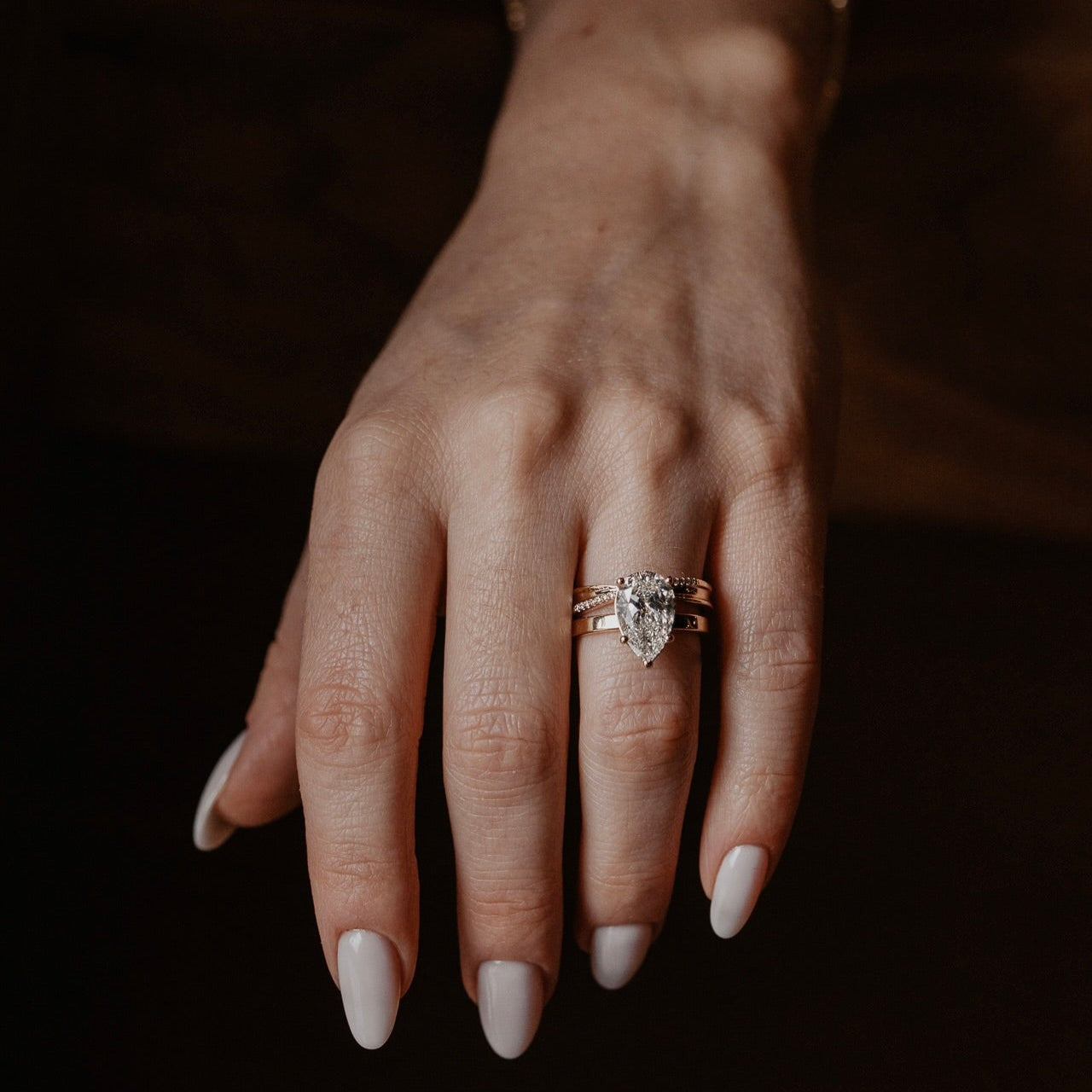 The Octavia Pear Solitaire Ring