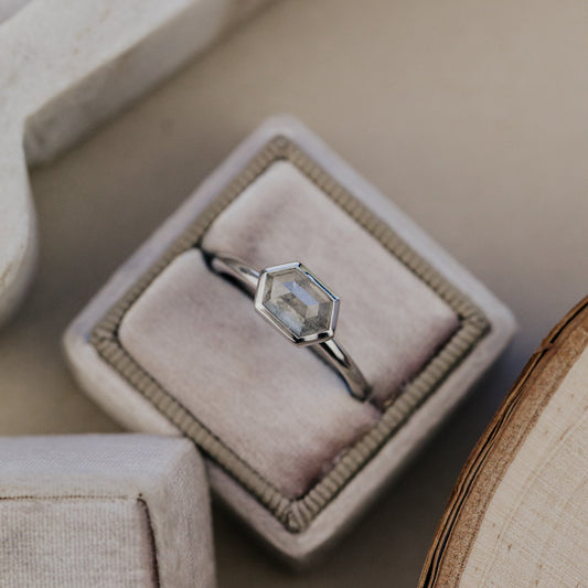 The Bennett 1.21 ct Hexagon Rustic Bezel Solitaire