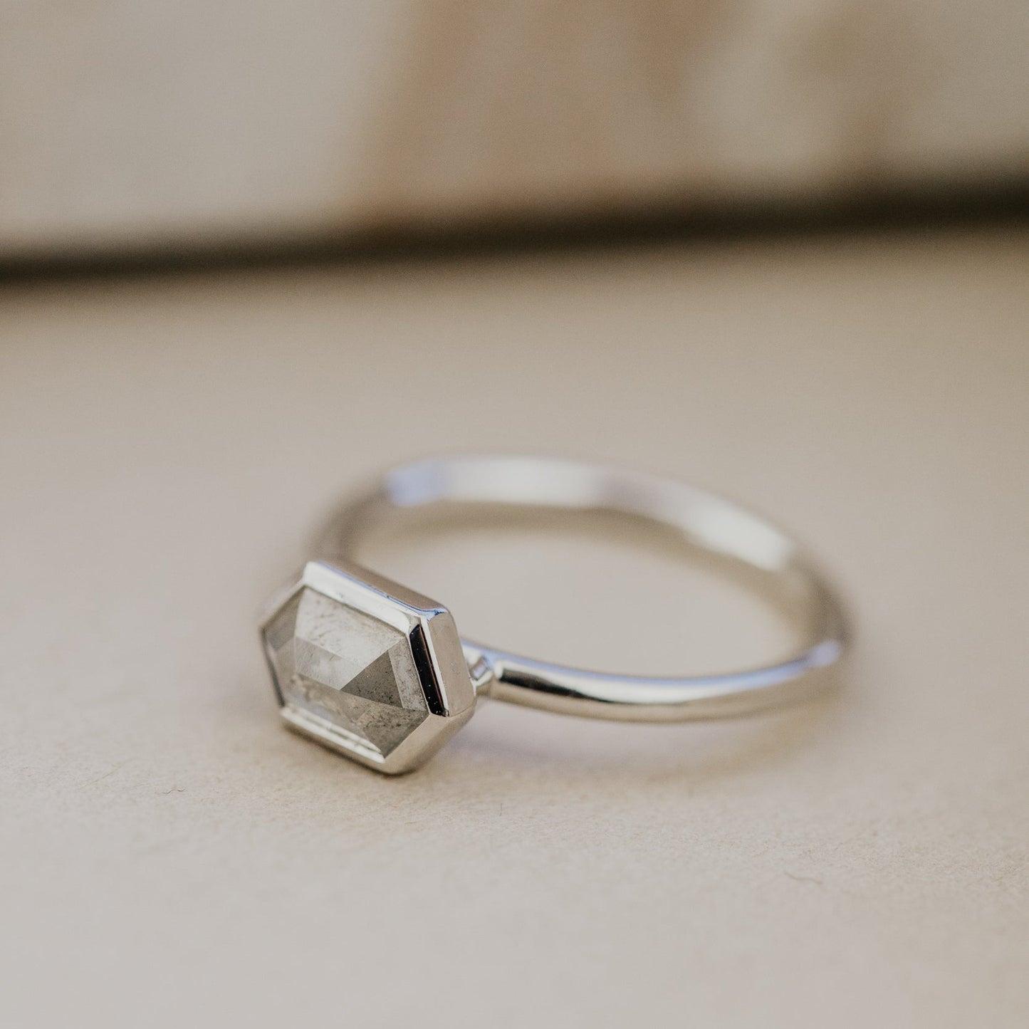 The Bennett 1.21 ct Hexagon Rustic Bezel Solitaire