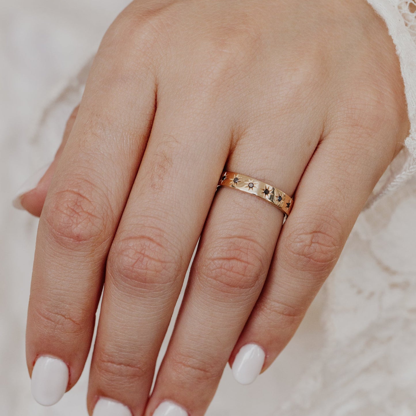 The Estelle Round Black Diamond Band