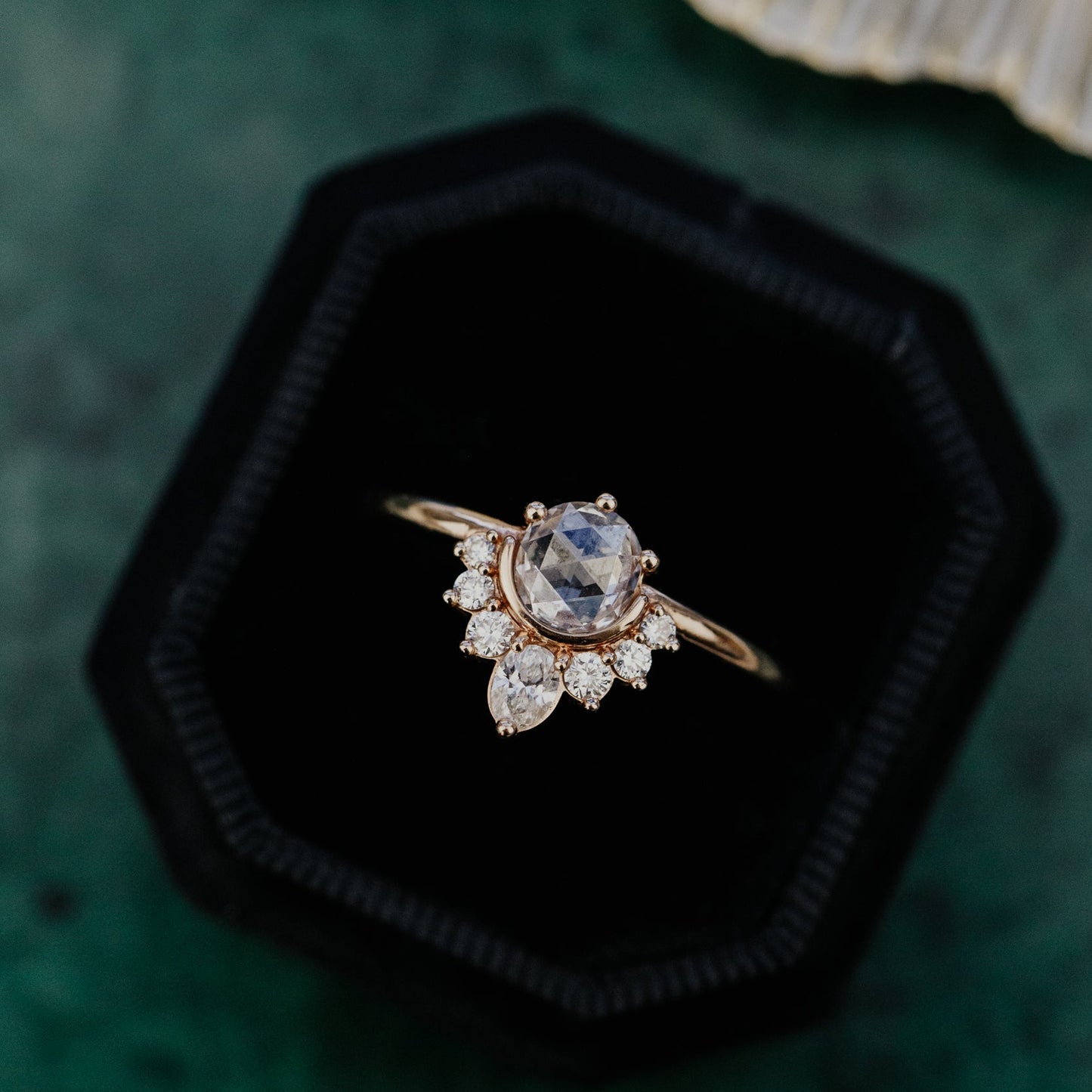 The Athena .70 ct Round Rose Cut Diamond Ring