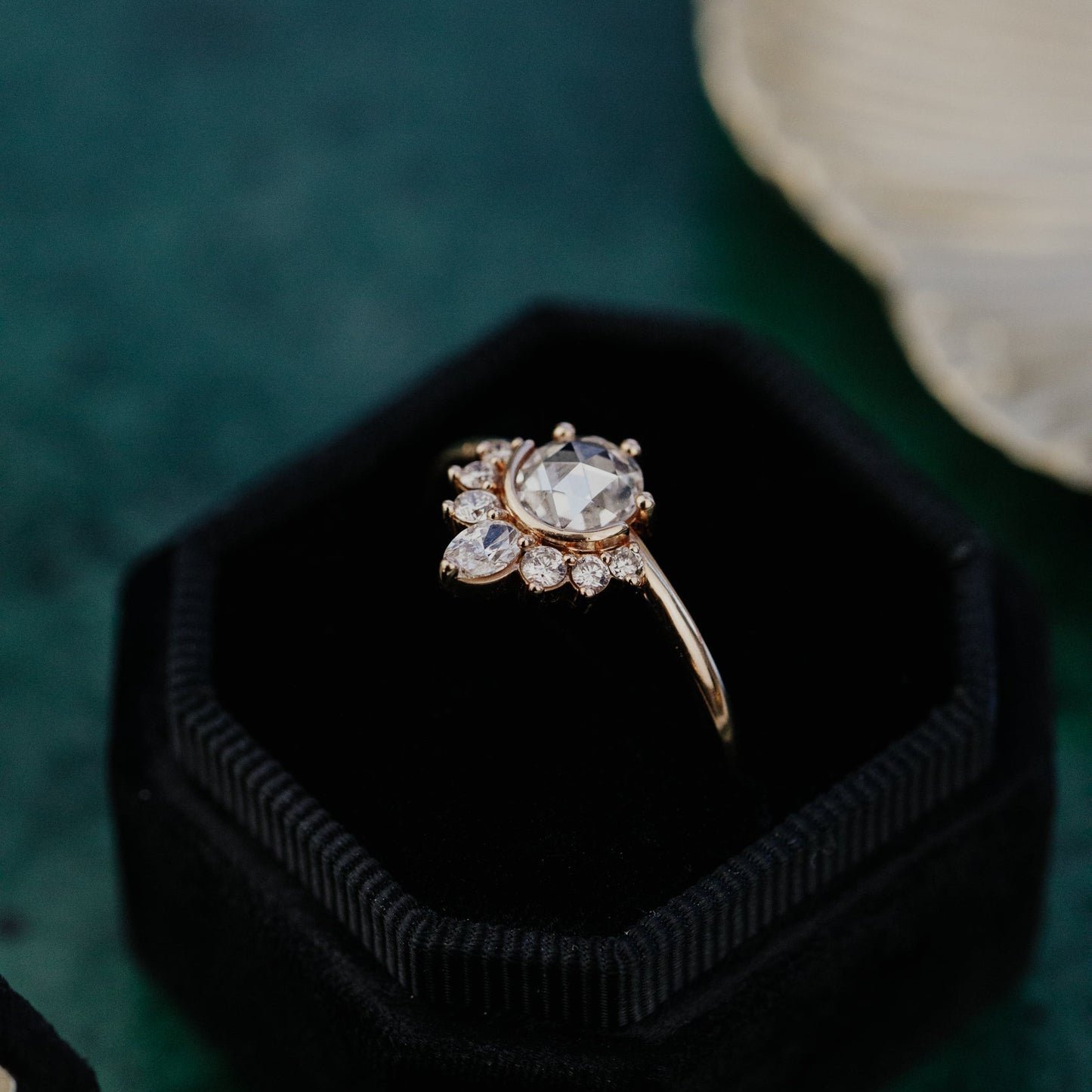 The Athena .70 ct Round Rose Cut Diamond Ring