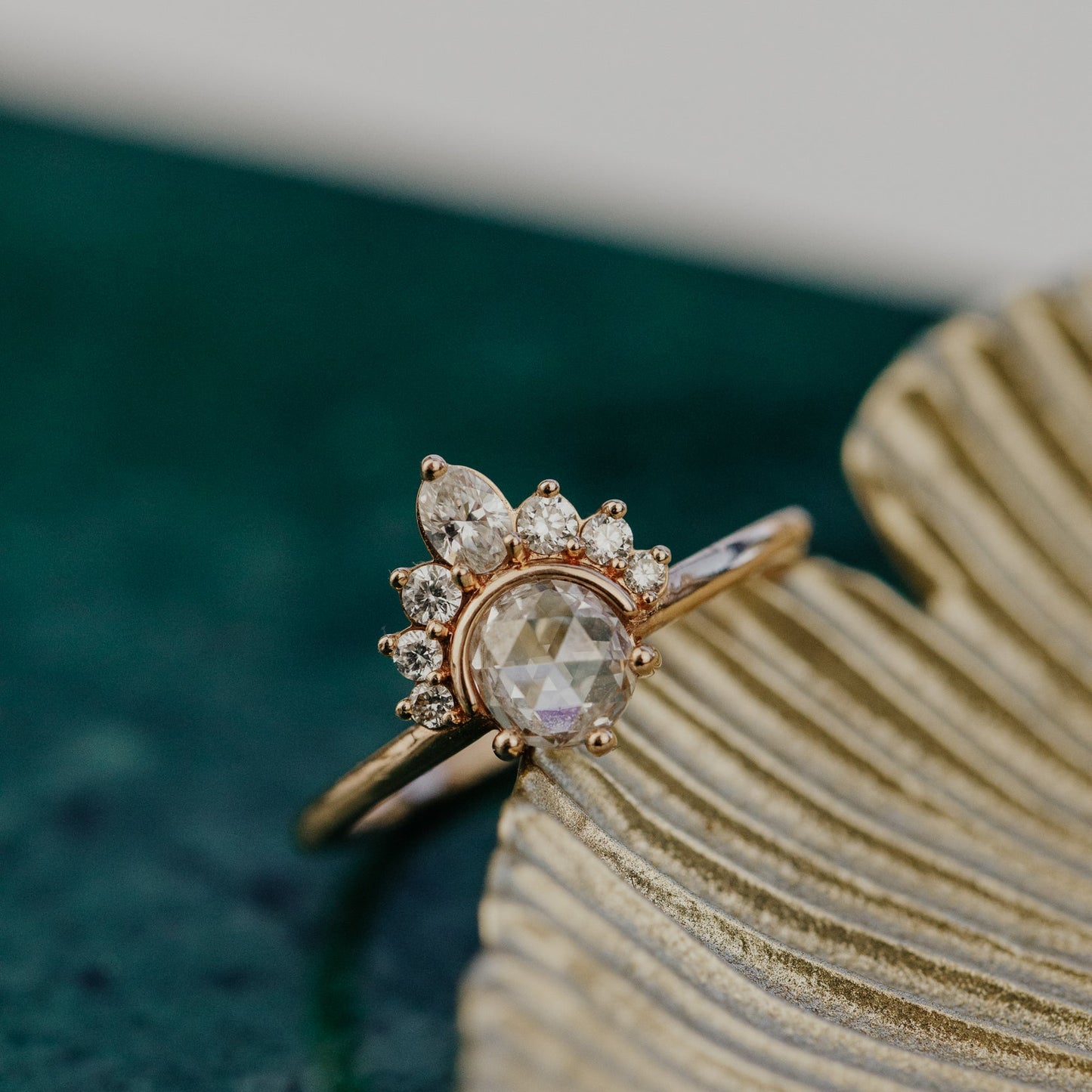 The Athena .70 ct Round Rose Cut Diamond Ring