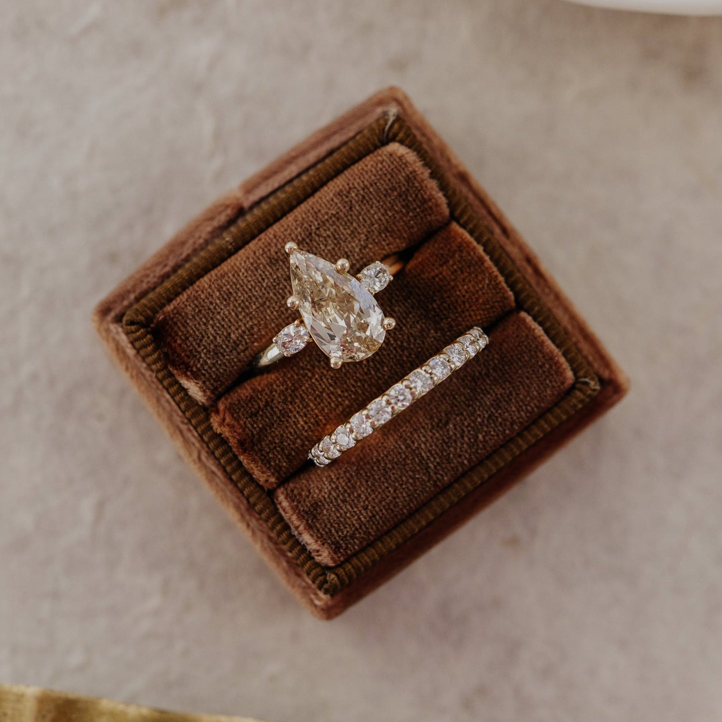 The Ruth 2.04 ct Champagne Pear Diamond Ring