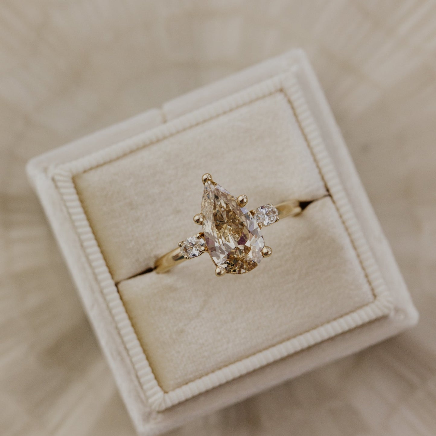 The Ruth 2.04 ct Champagne Pear Diamond Ring