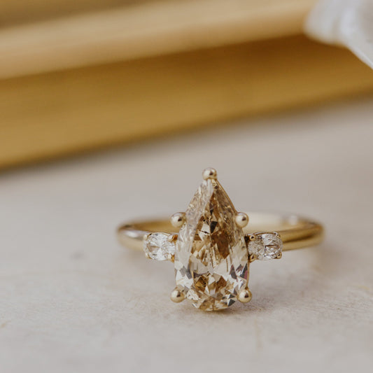 The Ruth 2.04 ct Champagne Pear Diamond Ring