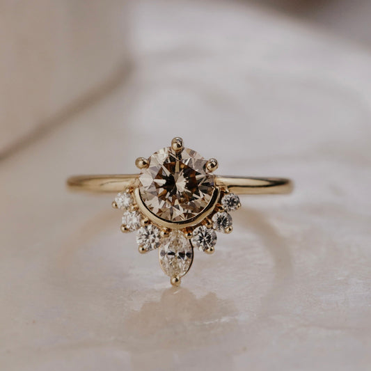 The Athena 1.13 ct Round Champagne Diamond Ring