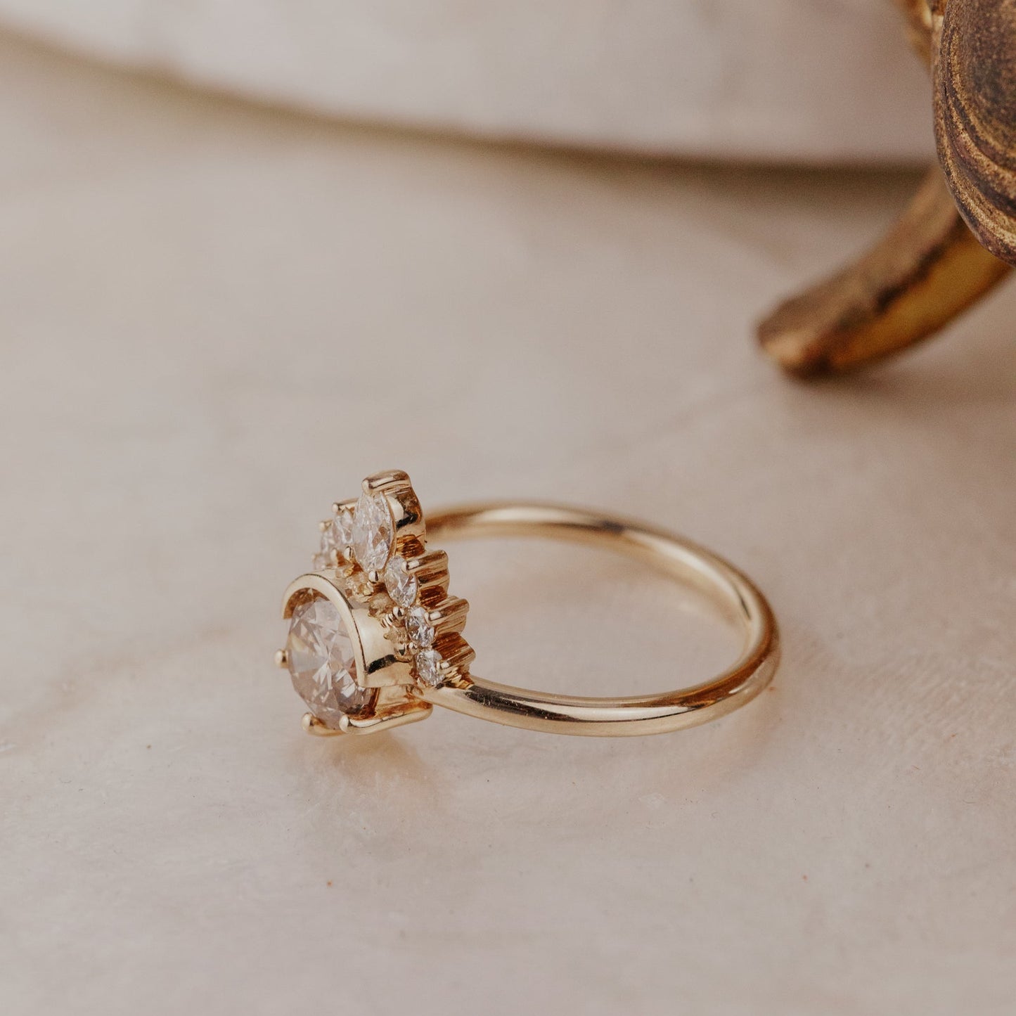 The Athena 1.13 ct Round Champagne Diamond Ring
