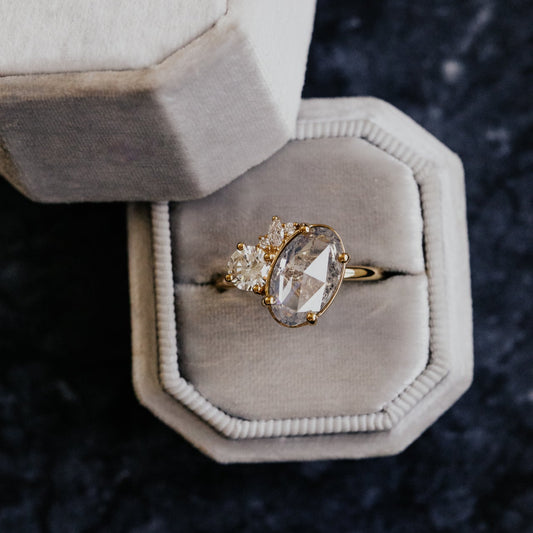 The Toi et Moi 3.59 ct Oval Galaxy and .50 ct Round Diamond Ring