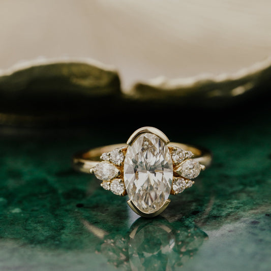 The Rene 2.45 ct Moval Natural Diamond Ring