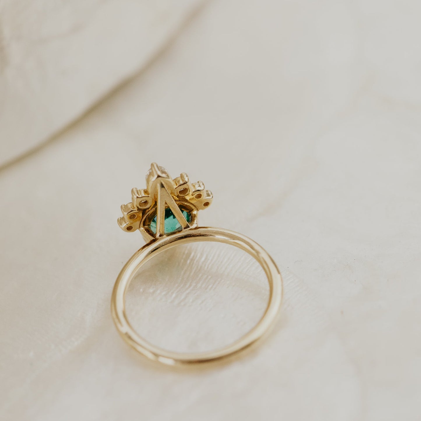 The Athena 1.10 ct Round Emerald Ring