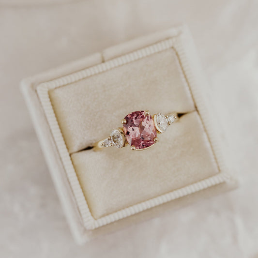 The Betty 2.14 ct Cushion Garnet Ring