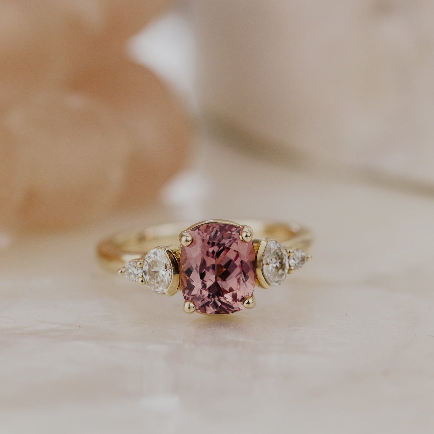 The Betty 2.14 ct Cushion Garnet Ring