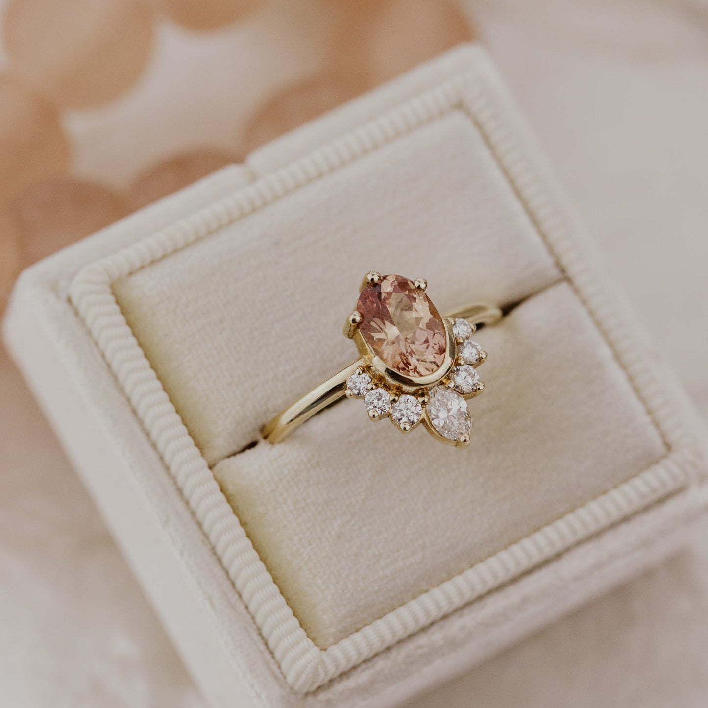 The Athena 1.45 ct Oval Peach Garnet Ring