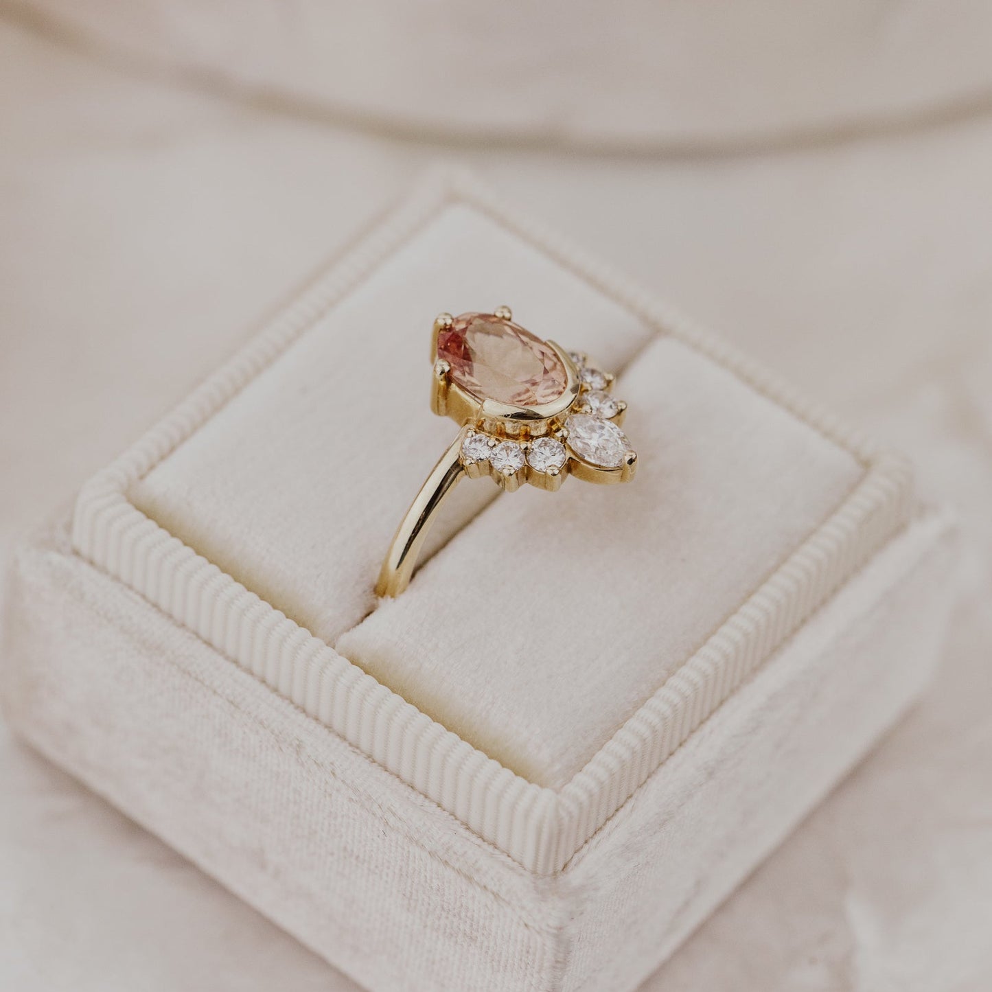 The Athena 1.45 ct Oval Peach Garnet Ring