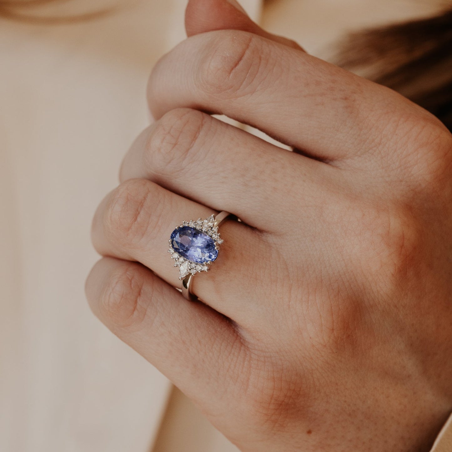 The Atlantis 3.00 ct Oval Blue Sri Lanka Sapphire Ring