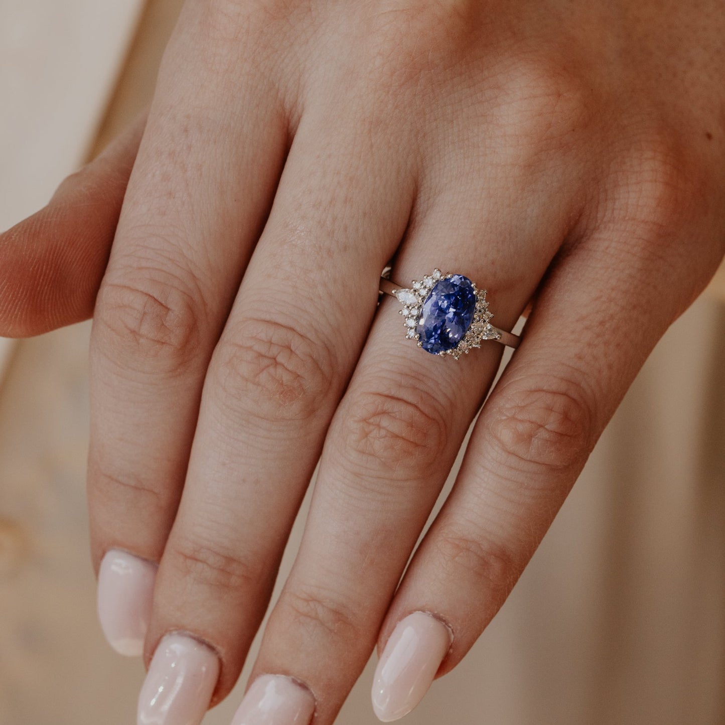 The Atlantis 3.00 ct Oval Blue Sri Lanka Sapphire Ring
